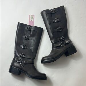 NWT Wild Fable Brown Rebel Tall Buckle Moto Boots